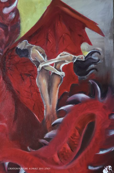 Pintura intitulada "dragon.png" por Sarah Bouzaglou Boissin, Obras de arte originais