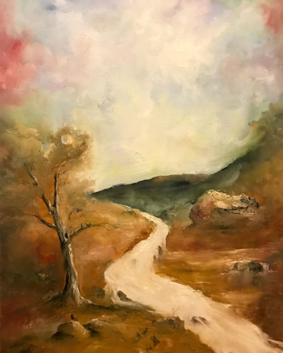 Pintura intitulada "Crowe River" por Kirk Ruse, Obras de arte originais, Óleo