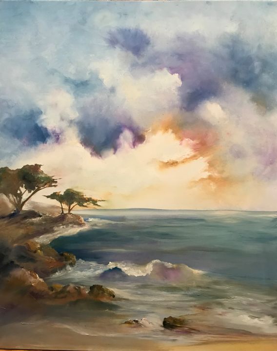 Painting titled "Maddie’s Cove" by Kirk Ruse, Original Artwork, Oil