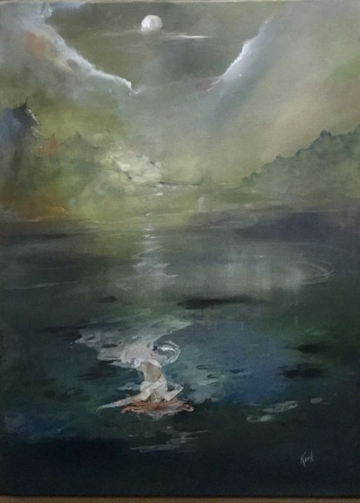 Pintura intitulada "Ophelia" por Kirk Ruse, Obras de arte originais, Óleo