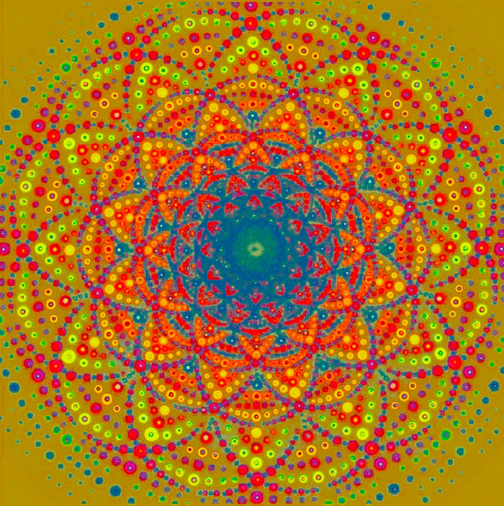 Digital Arts titled ""Mandala  Joy"" by Kirlian, Original Artwork, Digital Painting