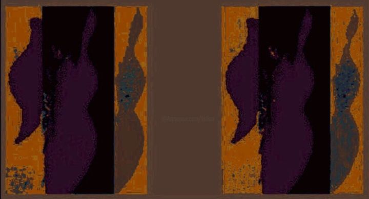 Digitale Kunst mit dem Titel "Purple d'Or" von Kirlian, Original-Kunstwerk, Digitale Malerei