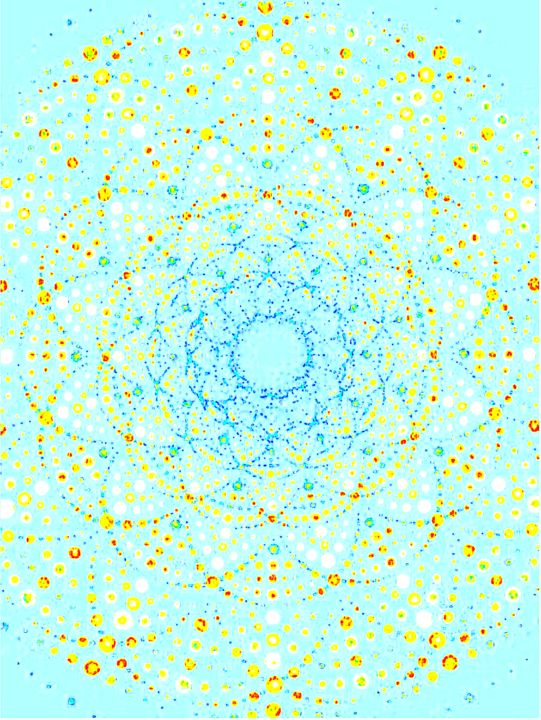 Arts numériques intitulée "Sweet Mandala Blue" par Kirlian, Œuvre d'art originale, Peinture numérique