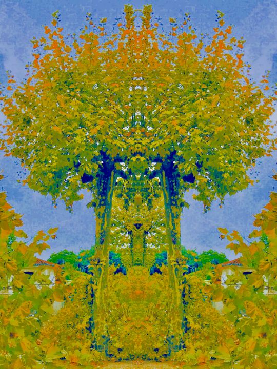 Photographie intitulée "L’Arbre-Maître" par Kirlian, Œuvre d'art originale, Photographie manipulée