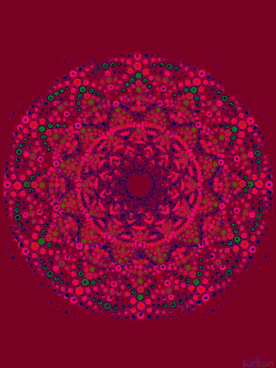 Arts numériques intitulée "Mandala Passion" par Kirlian, Œuvre d'art originale, Travail numérique 2D