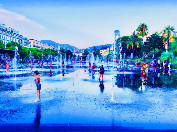 Photography titled "Blue Promenade/ Nic…" by Kirlian, Original Artwork, Digital Photography