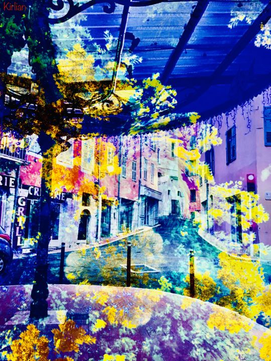 Digital Arts με τίτλο "L’Attaque du Mimosa…" από Kirlian, Αυθεντικά έργα τέχνης, Φωτογραφία Μοντάζ