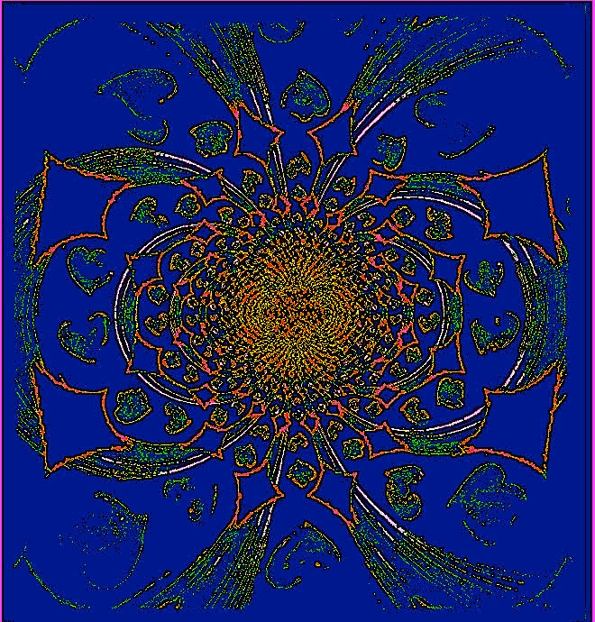 Digital Arts titled "Mandalize Blue" by Kirlian, Original Artwork, Digital Painting