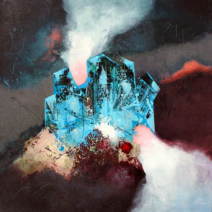 Peinture intitulée "Aquamarine" par Vasco Kirov, Œuvre d'art originale, Acrylique