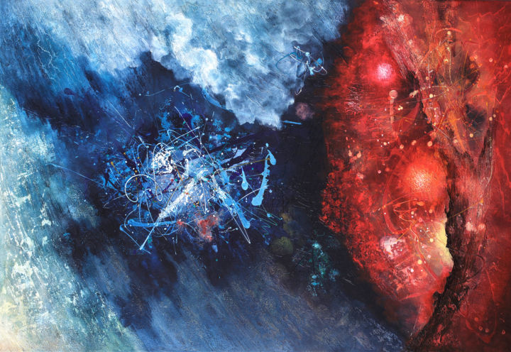 Painting titled "Encounter" by Vasco Kirov, Original Artwork, Acrylic