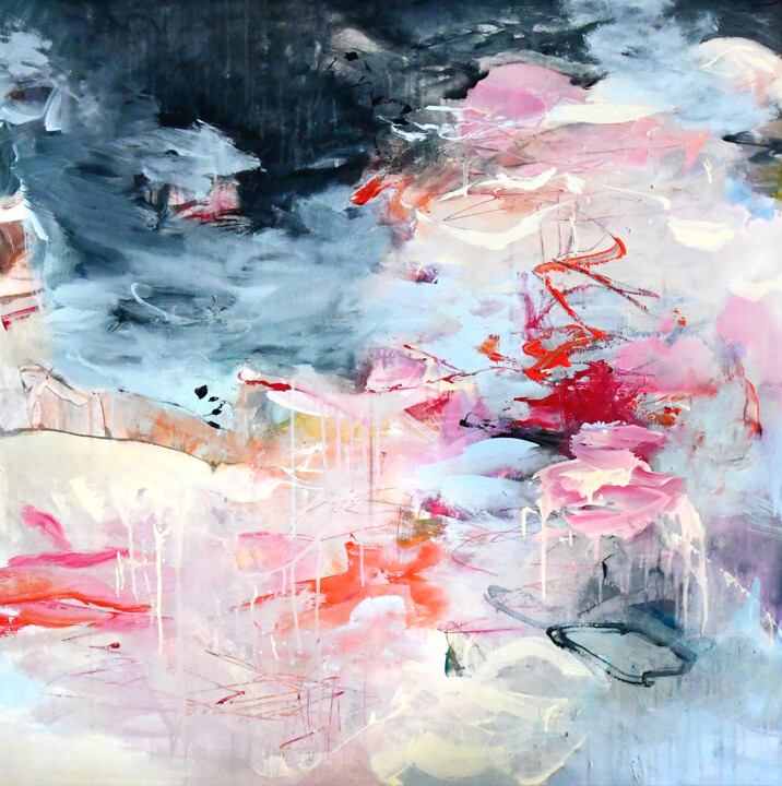 Картина под названием "Low Tide" - Kirsten Handelmann, Подлинное произведение искусства, Акрил Установлен на Деревянная рама…