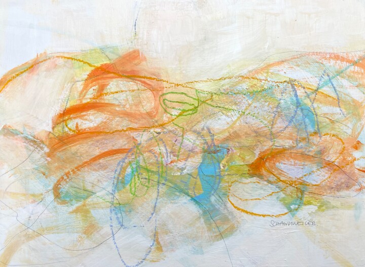 Malerei mit dem Titel "Spring light #1" von Kirsten Schankweiler, Original-Kunstwerk, Acryl Auf Holzplatte montiert