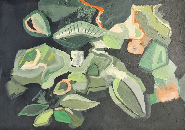 Peinture intitulée "Undergrowth" par Kirstin Cilliers, Œuvre d'art originale, Acrylique