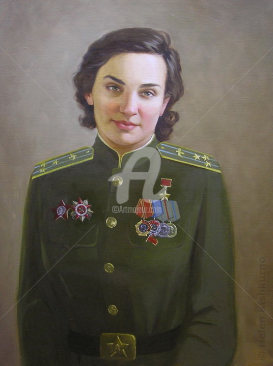 Painting titled "Valentina Grizodubo…" by Helen Kishkurno, Original Artwork