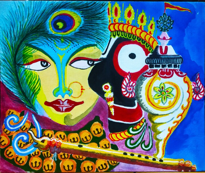 Painting titled "Devadasi" by Kishore Bishoi, Original Artwork, Acrylic