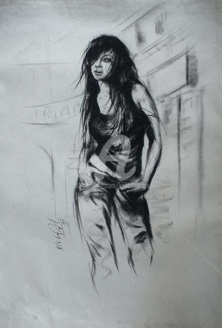 绘画 标题为“Pose09” 由Kishore Singh, 原创艺术品