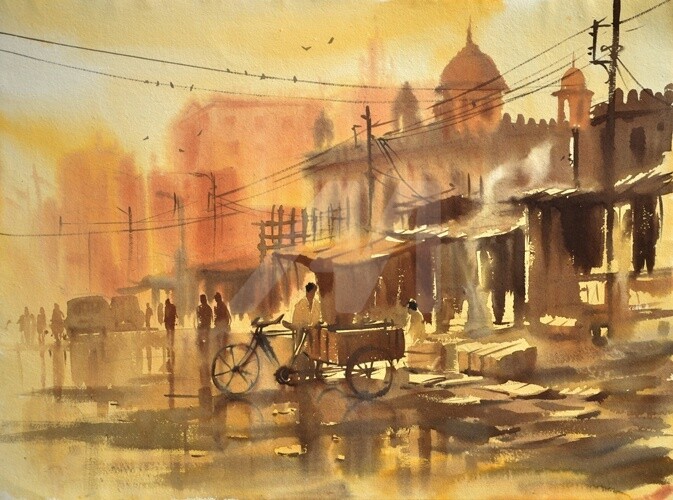 Hyderabad Old City, Painting by Kishore Singh Artmajeur