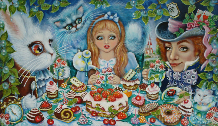 Painting titled ""Зелёный чай"" by Svetlana Kislyachenko, Original Artwork, Oil Mounted on Wood Stretcher frame