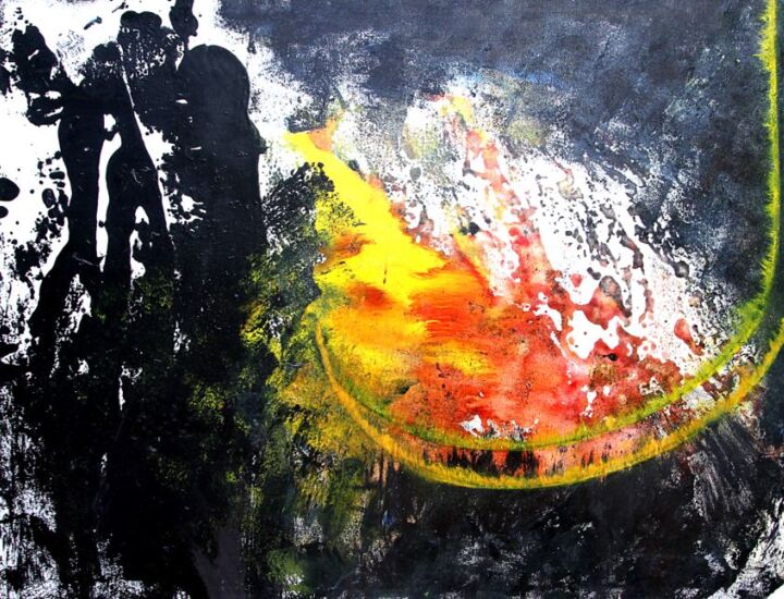 Painting titled "sans titre" by Saida El Kiyale, Original Artwork, Arabic Calligraphy