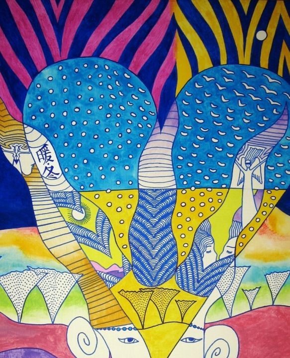 Drawing titled "TheNice#1" by Yulia Vyacheslavovna, Original Artwork, Marker