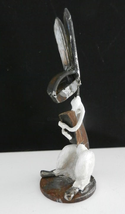 Sculpture titled "Le livre" by Karine Krynicki, Original Artwork, Metals