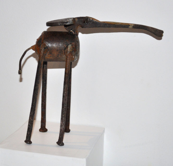 Escultura intitulada "Éléphantissime" por Karine Krynicki, Obras de arte originais, Metais
