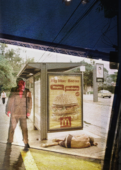 Digital Arts titled "Big Mac Bacon" by Klara Vaculikova, Original Artwork, Photo Montage