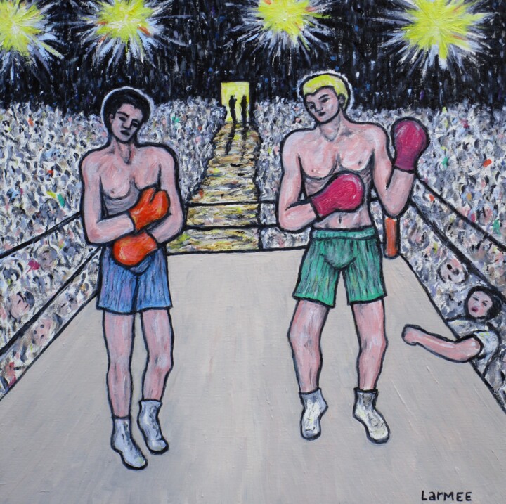 Painting titled "kevin-larmee-2-boxe…" by Kevin Larmee, Original Artwork, Oil