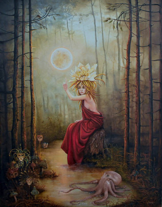 Pittura intitolato "Iluminacja" da Klaudia Karasek, Opera d'arte originale, Olio