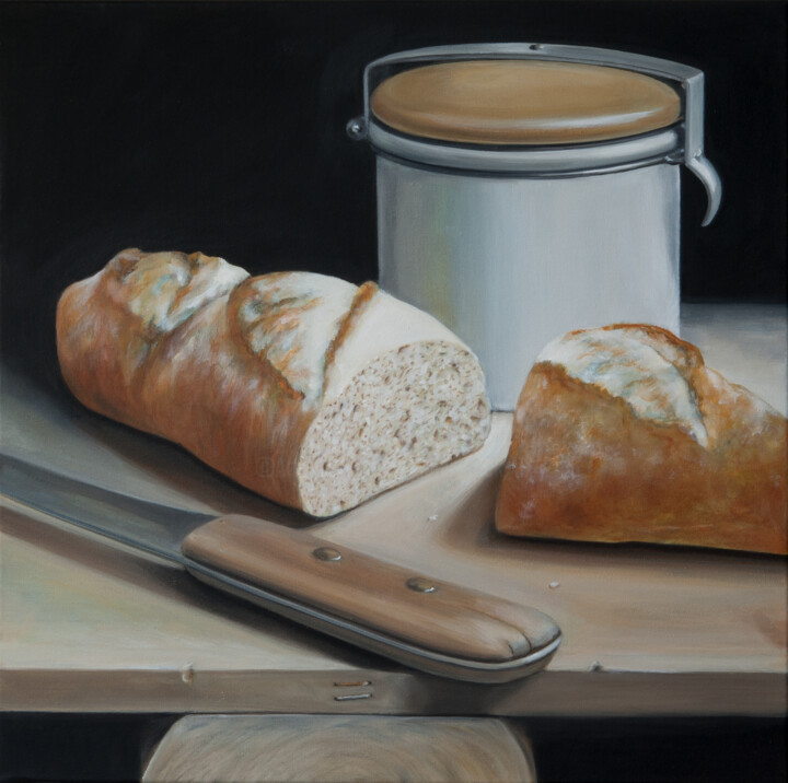 Schilderij getiteld "Baguette" door Klaus Keck, Origineel Kunstwerk, Olie