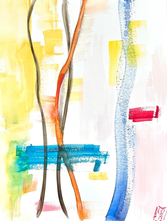 Malerei mit dem Titel "sooner and later II" von Klaus Stieghorst (KS), Original-Kunstwerk, Aquarell