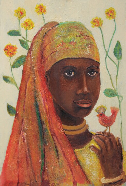 Schilderij getiteld "Africa Fantasie" door Klazien De Vries, Origineel Kunstwerk, Olie