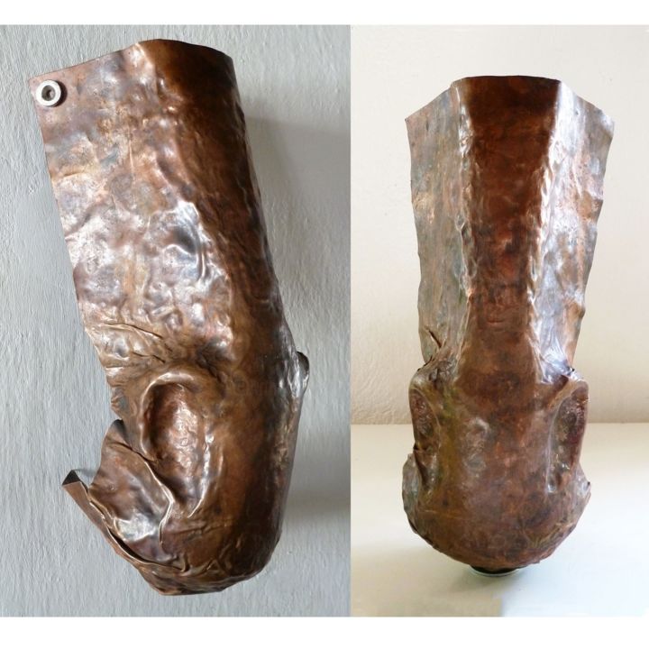 Sculpture titled "Horse head's fragme…" by Kleinmanzano, Original Artwork, Metals