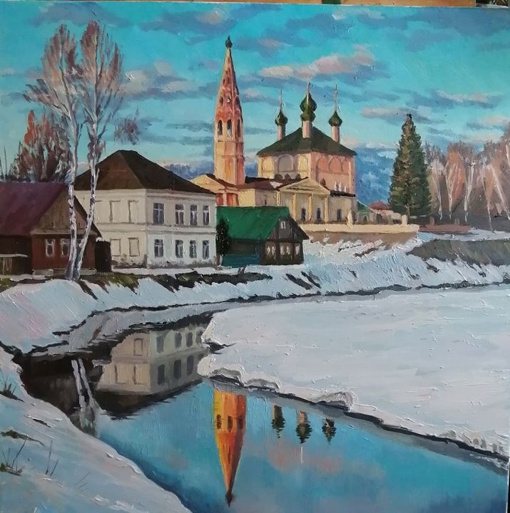 Картина под названием ""Март"" - Алексей Коробов, Подлинное произведение искусства, Масло