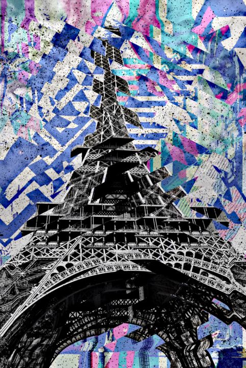 Grafika cyfrowa / sztuka generowana cyfrowo zatytułowany „Earthquake in Paris” autorstwa Klezmatik, Oryginalna praca, 2D pra…
