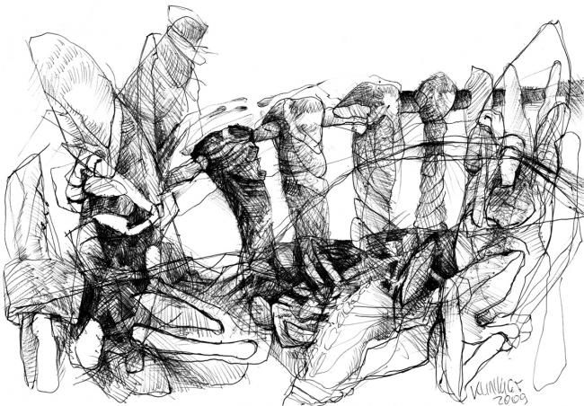 Dibujo titulada "MEERESGRÜNDE Blatt…" por Stefan Klinkigt, Obra de arte original, Otro