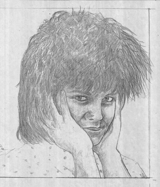 Drawing titled "Young girl" by Mark, Original Artwork