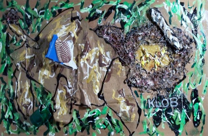 Painting titled "northamericanbison.…" by Klob, Original Art, Acrylic