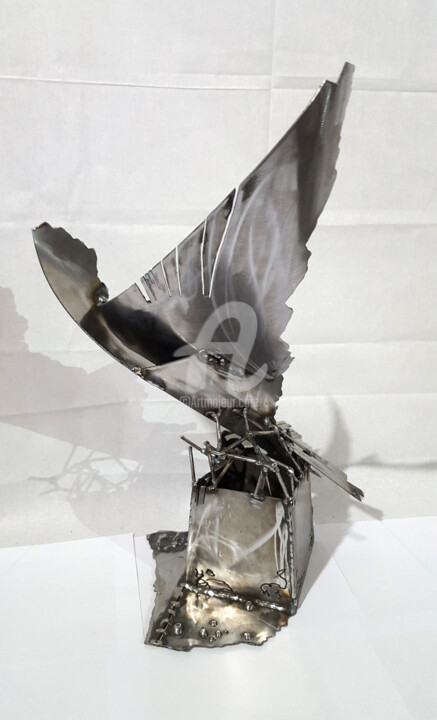 Sculptuur getiteld "FRAME FROM AN ETHER…" door Kloska Ovidiu, Origineel Kunstwerk, Metalen