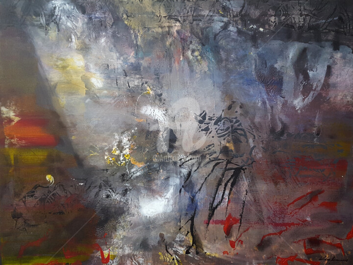 Painting titled "SIGNS OF MELANCHOLI…" by Kloska Ovidiu, Original Artwork, Acrylic Mounted on Wood Stretcher frame