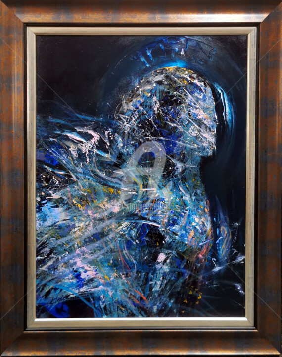 Malarstwo zatytułowany „Framed Abstract Dar…” autorstwa Kloska Ovidiu, Oryginalna praca, Akryl