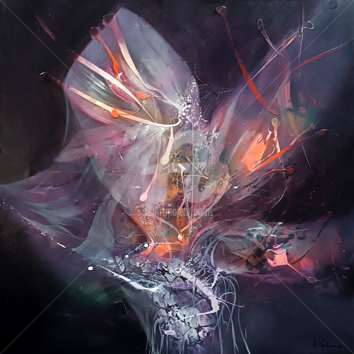 Картина под названием "Angelic and twisted…" - Kloska Ovidiu, Подлинное произведение искусства, Акрил Установлен на Деревянн…