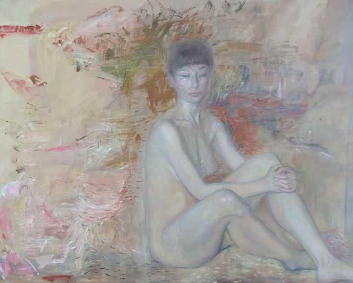 Painting titled "Woman" by Klybartgallery, Original Artwork, Oil