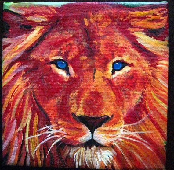Painting titled "Nemean Lion" by Kristine Stclair, Original Artwork, Oil