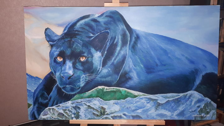 Картина под названием "Пантера" - Мария Коноплева, Подлинное произведение искусства, Масло