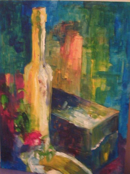 Painting titled "Oil Bottle" by Kristen Ettensohn, Original Artwork