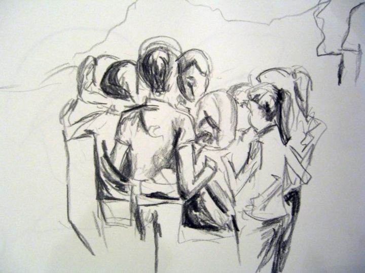 Painting titled "Team Study" by Kristen Ettensohn, Original Artwork