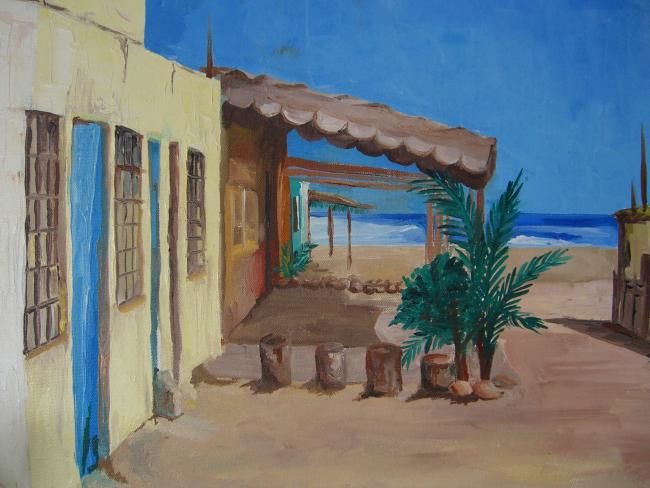 Pintura titulada "Winter Beach Peru" por Kristen Ettensohn, Obra de arte original