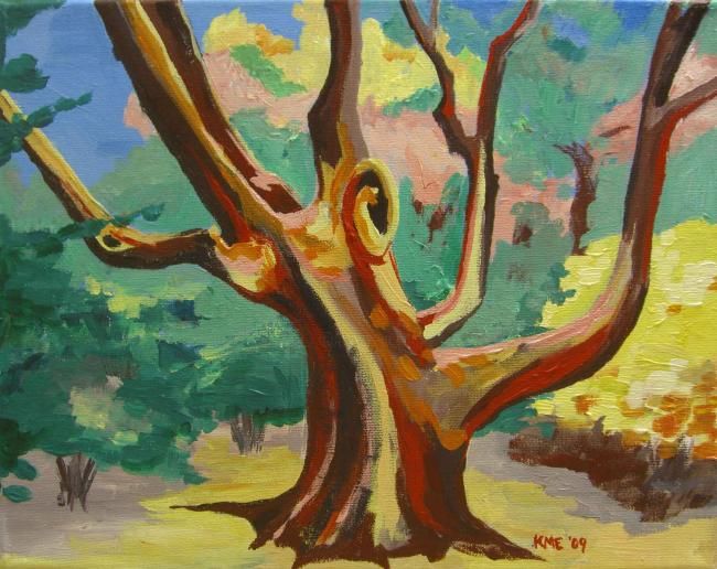 Painting titled "Arboretum Tree" by Kristen Ettensohn, Original Artwork