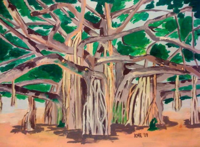 Painting titled "Banyan Tree" by Kristen Ettensohn, Original Artwork